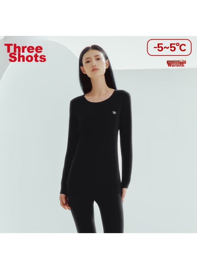 THREEGUN Threegun [soft Breathable Round Neck] Autumn Underwear Set, All-cotton Thermal Underwear, Women's Anti-static Thick Cotton Sweater Set  - Image 1