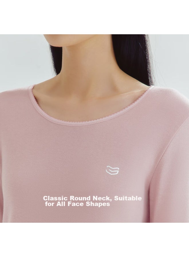 THREEGUN Threegun [soft Breathable Round Neck] Autumn Underwear Set, All-cotton Thermal Underwear, Women's Anti-static Thick Cotton Sweater Set  - Image 5