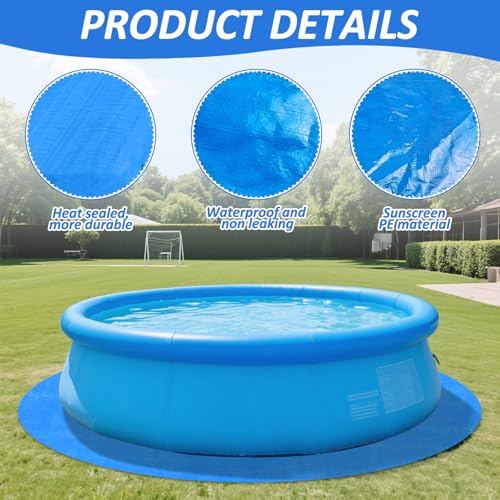 YEXEXINM 11Ft Round Pool Ground Cloths Swimming Pool Ground Cloth,Round Pool Liner Pad for 10ft Above Ground Swimming Pool,Heavy Duty Pool Ground Mat Protector to Prevent Puncture Pool Ground Tarp - Image 3