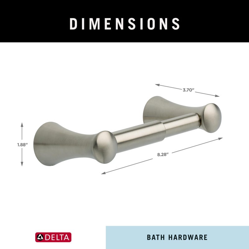 Delta Delta Lahara (1-Pack) Toilet Paper Holder Brilliance Stainless Steel Tissue Roll Holder for Bathroom Organization and Storage Spring Loaded Toilet Tissue Holder Wall Bathroom Accessories D73850-SS - Image 4