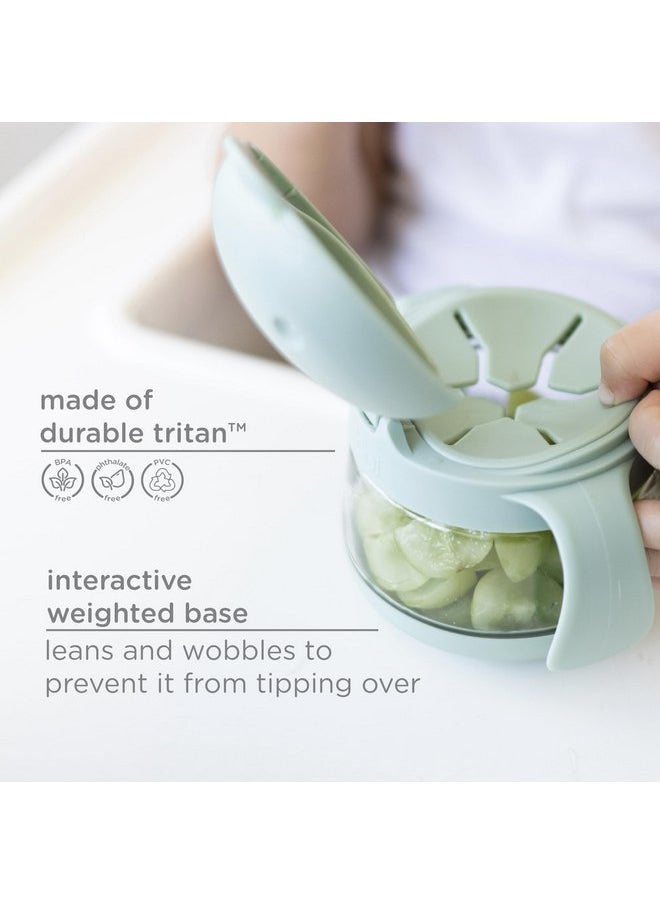 ubbi Ubbi Tweat No Spill Snack Container for Kids, BPA-Free Tritan, Toddler Snack Container, Sage & Pink  - Image 2