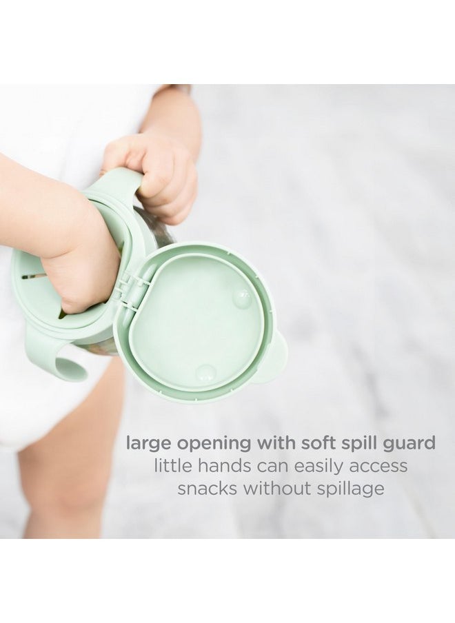 ubbi Ubbi Tweat No Spill Snack Container for Kids, BPA-Free Tritan, Toddler Snack Container, Sage & Pink  - Image 3