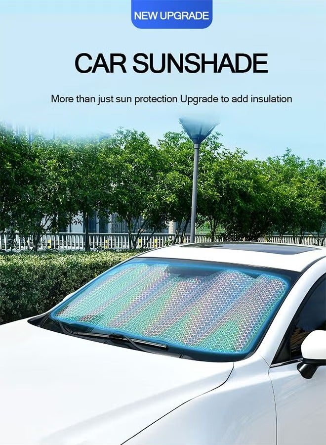 راكسوم مظلة شمس للزجاج الأمامي للسيارة - مظلة شمسية قابلة للطي - حماية من الأشعة فوق البنفسجية - تحافظ على برودة السيارة - 130 × 70 سم - Image 2