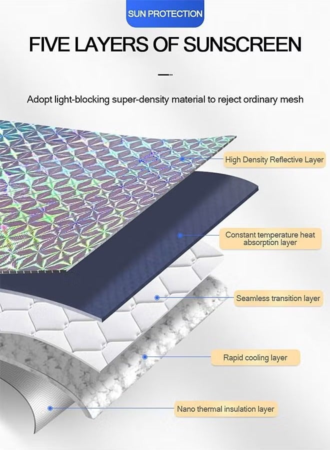 راكسوم مظلة شمس للزجاج الأمامي للسيارة - مظلة شمسية قابلة للطي - حماية من الأشعة فوق البنفسجية - تحافظ على برودة السيارة - 130 × 70 سم - Image 3