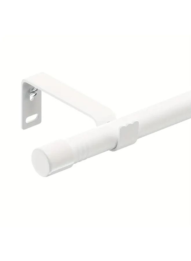 Adjustable Curtain Rod 30 To 87 Inches Metal Rod With Stand Matte White - Image 3