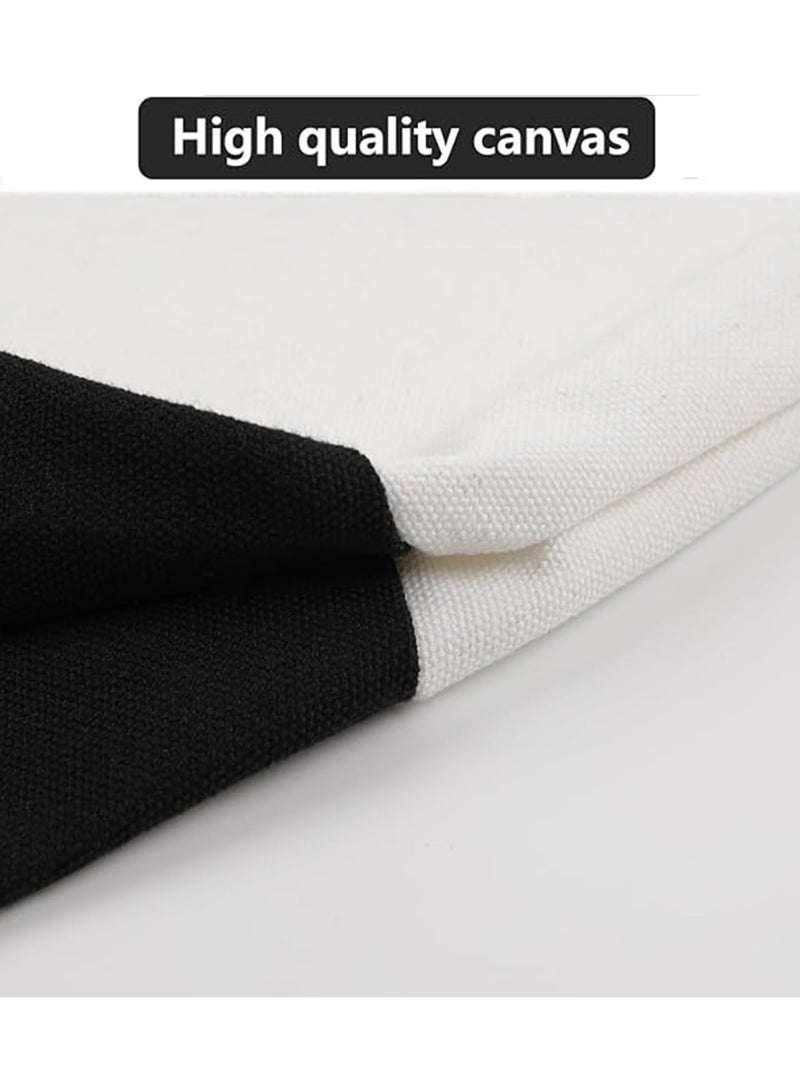 5 Pack Large Polyester Tote Bags, 15"x18.5"x4", Black and White Patchwork for DIY Crafting - Image 4