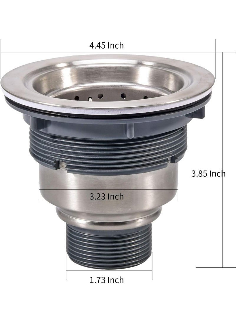 KONE 3-1/2 Inch Sink Drain Assembly Kit, Removable Deep Sink Strainer Basket with Sink Stopper/Sealing Lid for Home, Kitchen, Stainless Steel - Image 4