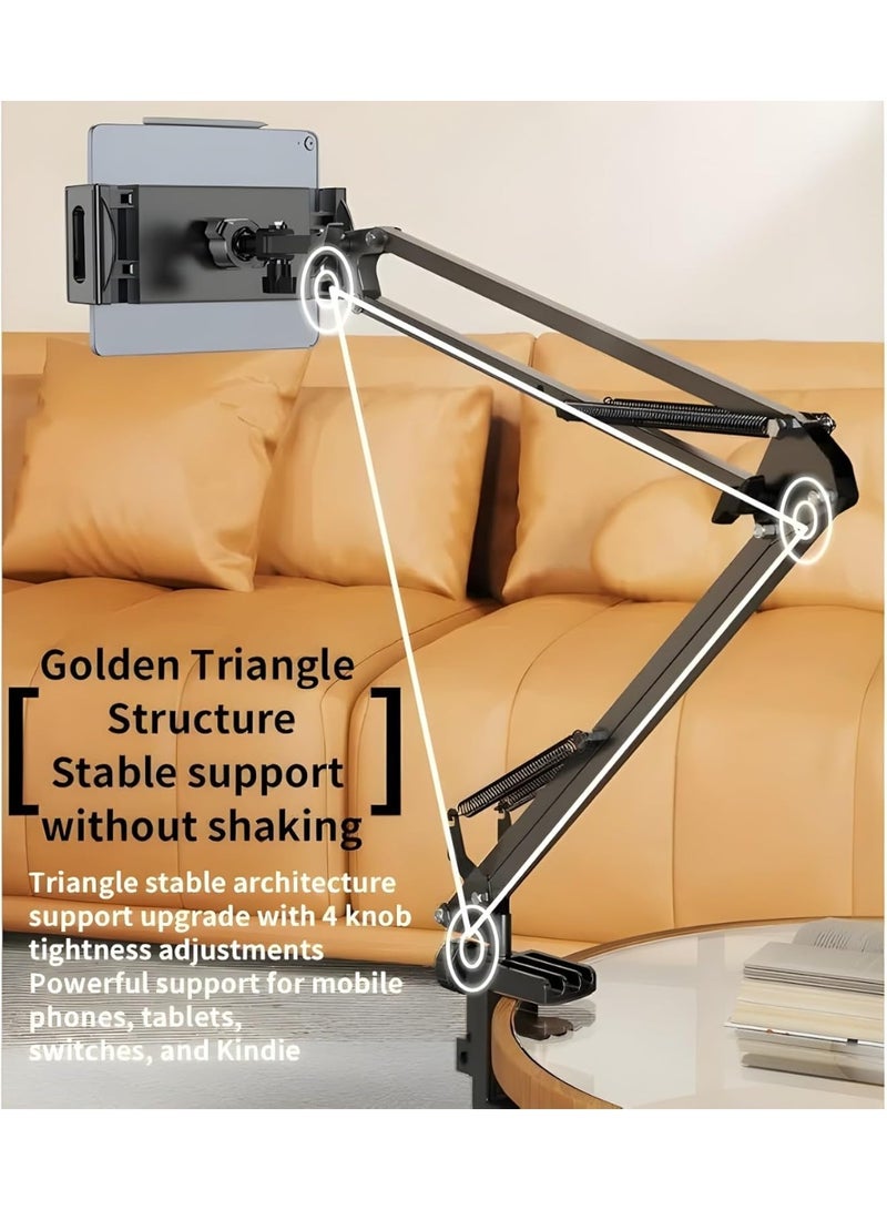 Foldable Adjustable Tablet Stand for Bedside & Desk Use – 360° Rotating Aluminum Holder for Phones & Tablets from 4.5 to 12.9 Inches - Image 2