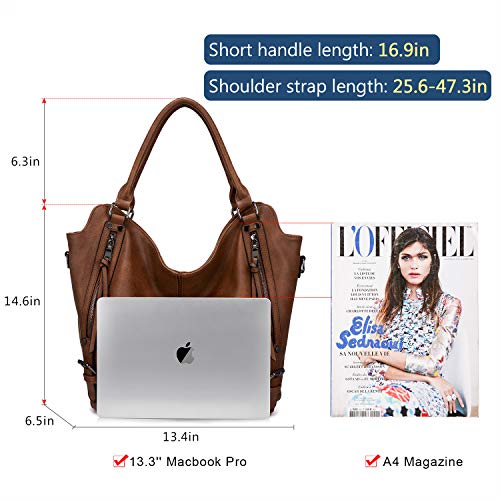 Realer Tote Bag for Women PU Leather Shoulder Bags Fashion Hobo Bags Large Purse and Handbags with Adjustable Shoulder Strap - Image 5
