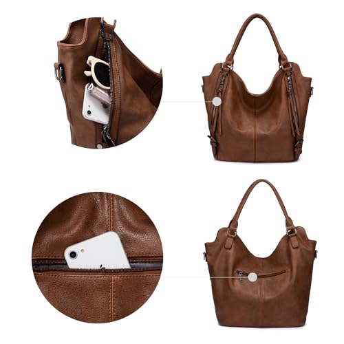 Realer Tote Bag for Women PU Leather Shoulder Bags Fashion Hobo Bags Large Purse and Handbags with Adjustable Shoulder Strap - Image 3