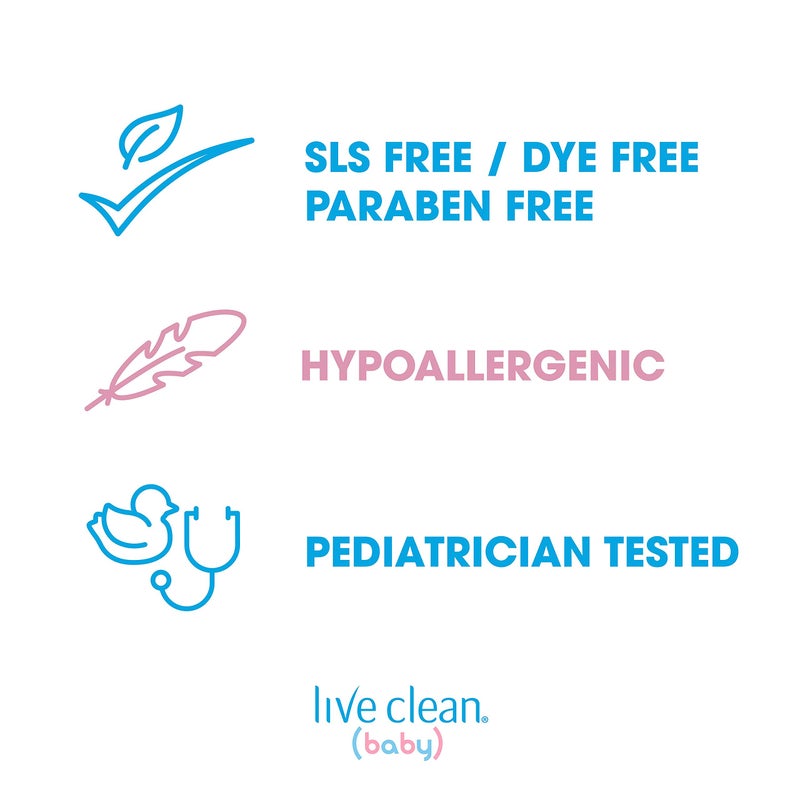 Live Clean Baby TEARLESS SHAMPOO & WASH Organic Eco Friendly 750 ml (25 fl oz) - Image 3