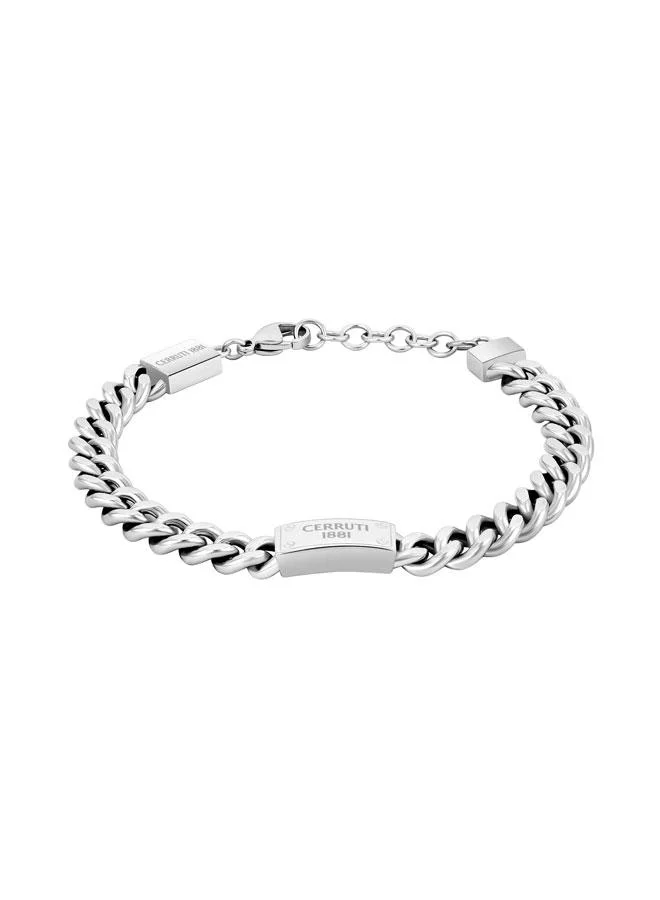 شيروتي 1881 Alessio Stainless Steel Curb Chain Bracelet for Men