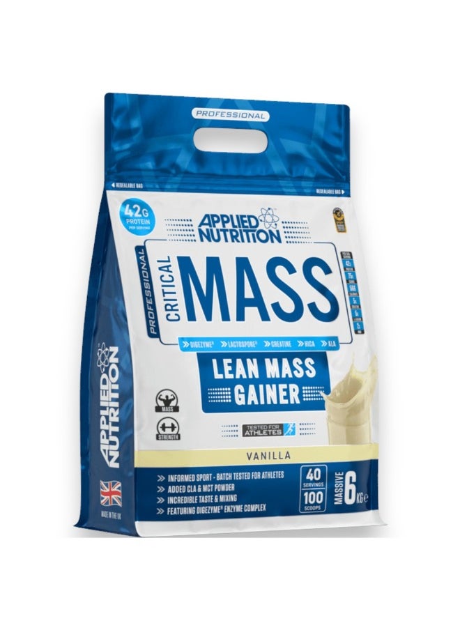 Critical Lean Mass Gainer, Vanilla Flavour, 6kg