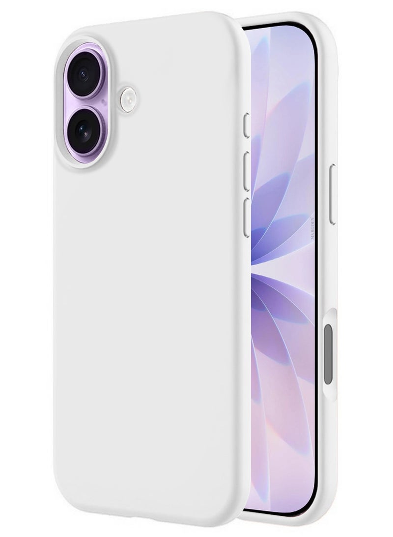 Silicone Protective Phone Case for iPhone 17 - Soft Anti-Scratch Microfiber Lining Ultra Slim Drop Protection Phone Cover - White - Image 5