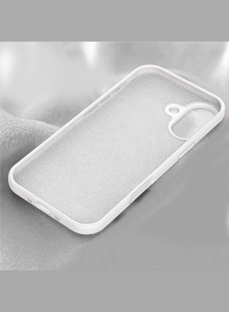 Silicone Protective Phone Case for iPhone 17 - Soft Anti-Scratch Microfiber Lining Ultra Slim Drop Protection Phone Cover - White - Image 4