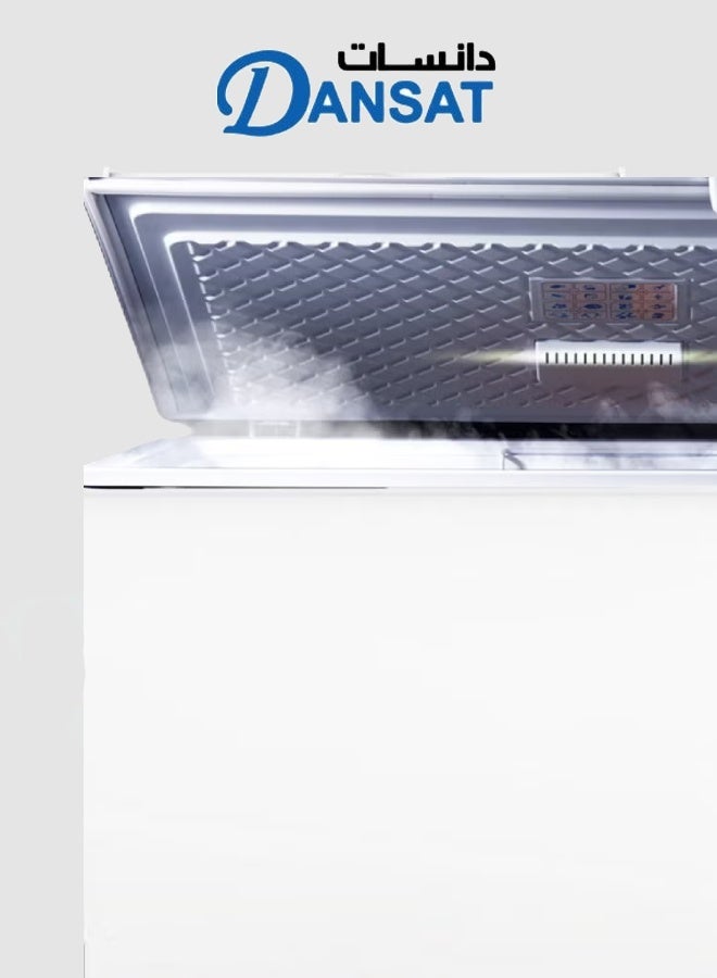 Dansat Chest Freezer 7 CU.FT, 200 Gross Liter, Lock & Key, Recessed Handle, Basket 198 L 204 W DAN700CF White - Image 2