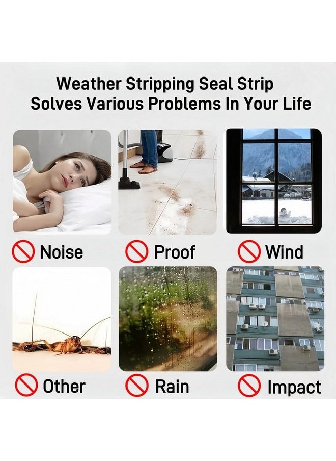 Beauenty 10M Self Adhesive Seal Strip Weatherstrip for Windows and Doors House Soundproofing,Windproof,Dustproof,Stronger Stickiness,0.35" Wide x 0.2" Thick,Gray  - Image 3
