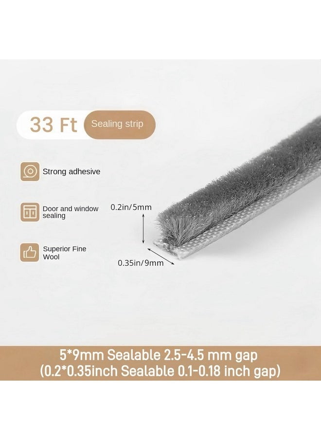 Beauenty 10M Self Adhesive Seal Strip Weatherstrip for Windows and Doors House Soundproofing,Windproof,Dustproof,Stronger Stickiness,0.35" Wide x 0.2" Thick,Gray  - Image 4