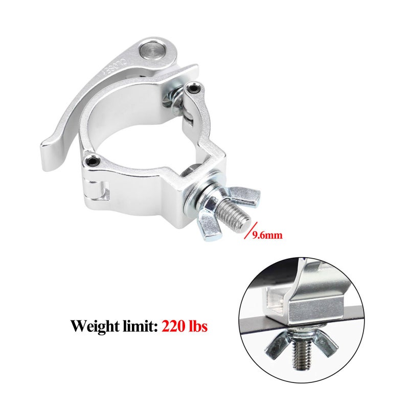 MOUNTAIN_ARK 5 Pack 2" Quick Lock Release Stage Lighting Clamp, Heavy Duty 220 Lbs Aluminum DJ Truss Mount, Silver - Image 4