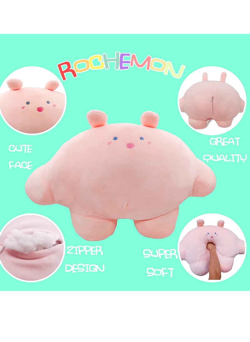 SYOSI 9 inch C ute Rabbit Plush Stuffed Animal Body Pillow Fat Cartoon Cylindrical Body Pillows for Kids, Super Soft Hugging Toy Gifts for Bedding, Kids Sleeping Nap Kawaii Pillow - Image 4