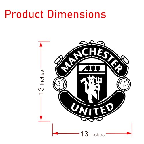 AD INFINITUM® Football Club Logo Wooden plaque | Hanging Wall Art Decor for Living Room Bedroom Kitchen Office | Aesthetic Gift for Football Fan (Manchester United F.C., Black (Single Layer)) - Image 4