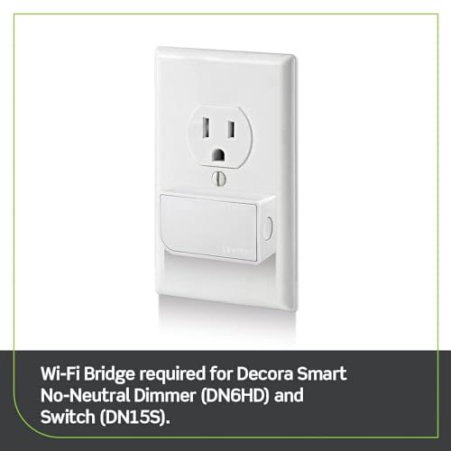 Leviton No-Neutral Decora Smart Switch, Requires MLWSB Wi-Fi Bridge to Work with My Leviton, Alexa, Google Assistant, Apple Home/Siri & Wire-Free 3-Way DN15S-1RW, White - Image 2