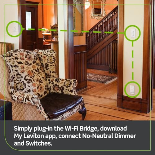 Leviton No-Neutral Decora Smart Switch, Requires MLWSB Wi-Fi Bridge to Work with My Leviton, Alexa, Google Assistant, Apple Home/Siri & Wire-Free 3-Way DN15S-1RW, White - Image 3