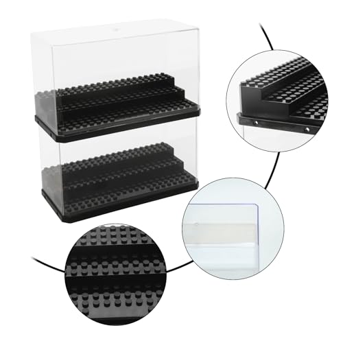 WMM Minifigure Display Case for Action Figures Blocks, Dustproof Acrylic Display Box Storage with 3 Movable Steps for Collection Models Minifigures, Bricks Blocks Toys - Image 3