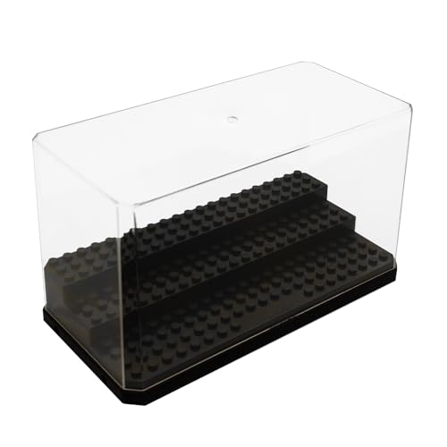 WMM Minifigure Display Case for Action Figures Blocks, Dustproof Acrylic Display Box Storage with 3 Movable Steps for Collection Models Minifigures, Bricks Blocks Toys - Image 1