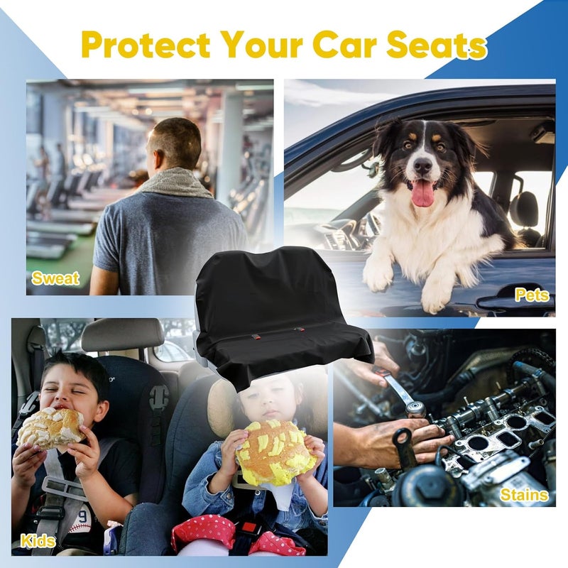 CICMOD Universal Waterproof Black Heavy Duty PU Leather Car Bench Seat Cover for Pets - Image 4