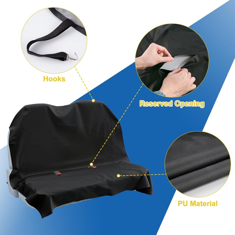 CICMOD Universal Waterproof Black Heavy Duty PU Leather Car Bench Seat Cover for Pets - Image 3
