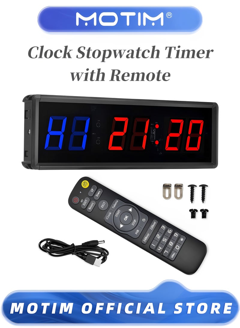 Motim - Gym Timer Interval Timer Workout Timer Clock Stopwatch Timer with Remote for Classroom and Outdoor - Image 1