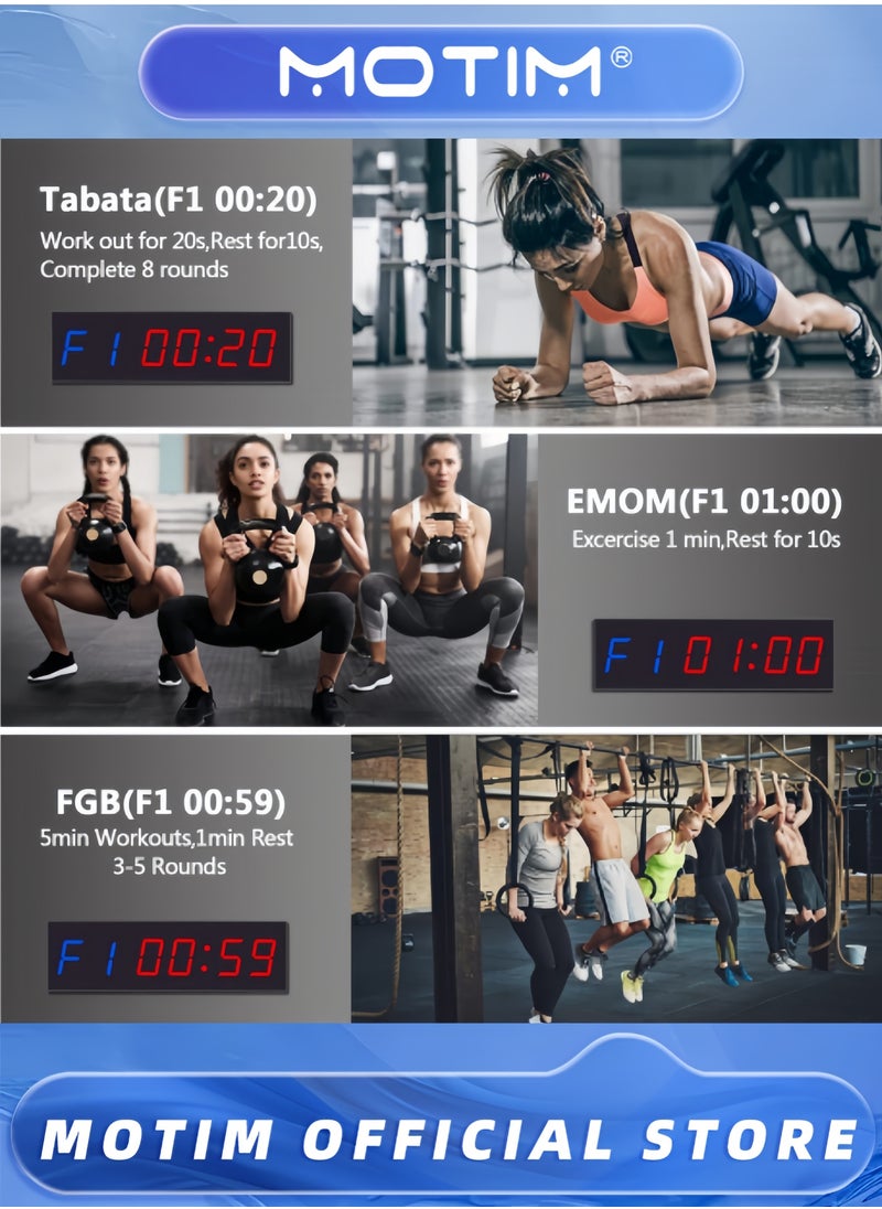 Motim - Gym Timer Interval Timer Workout Timer Clock Stopwatch Timer with Remote for Classroom and Outdoor - Image 1