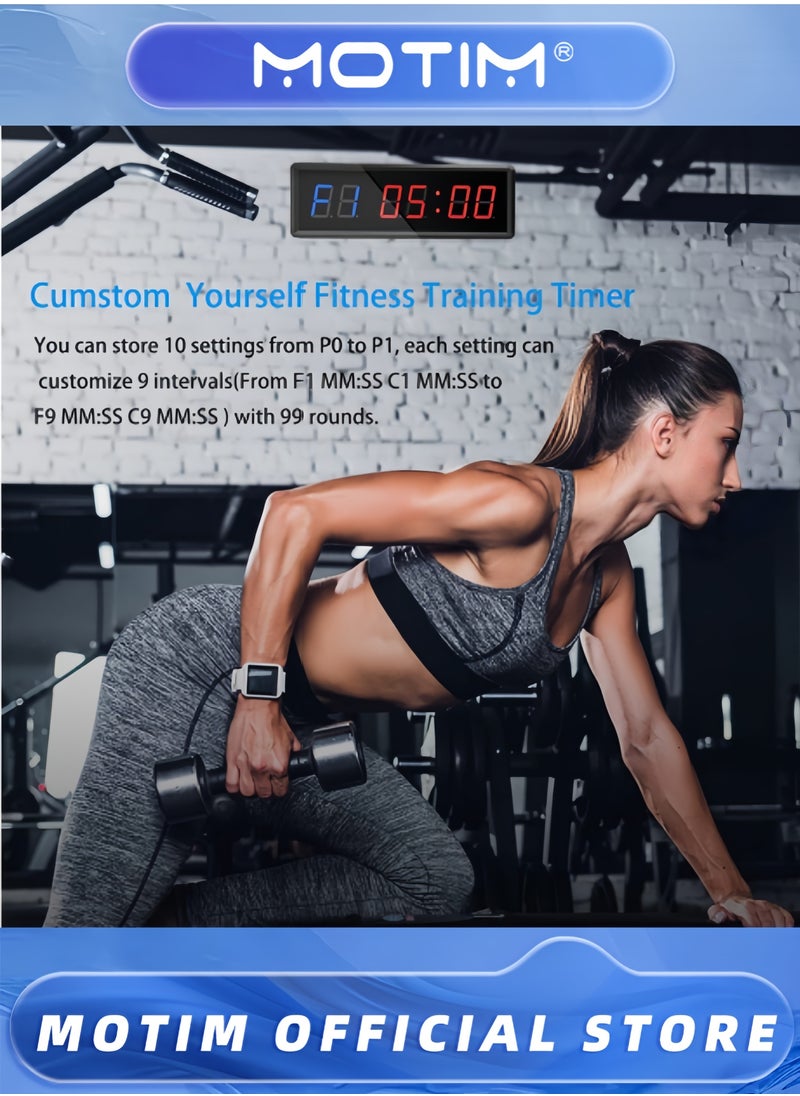 Motim - Gym Timer Interval Timer Workout Timer Clock Stopwatch Timer with Remote for Classroom and Outdoor - Image 1