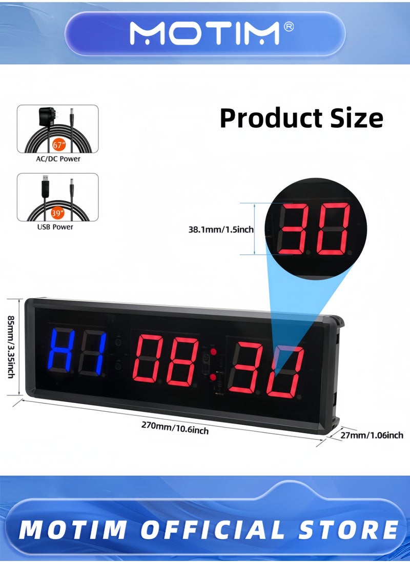 Motim - Gym Timer Interval Timer Workout Timer Clock Stopwatch Timer with Remote for Classroom and Outdoor - Image 1
