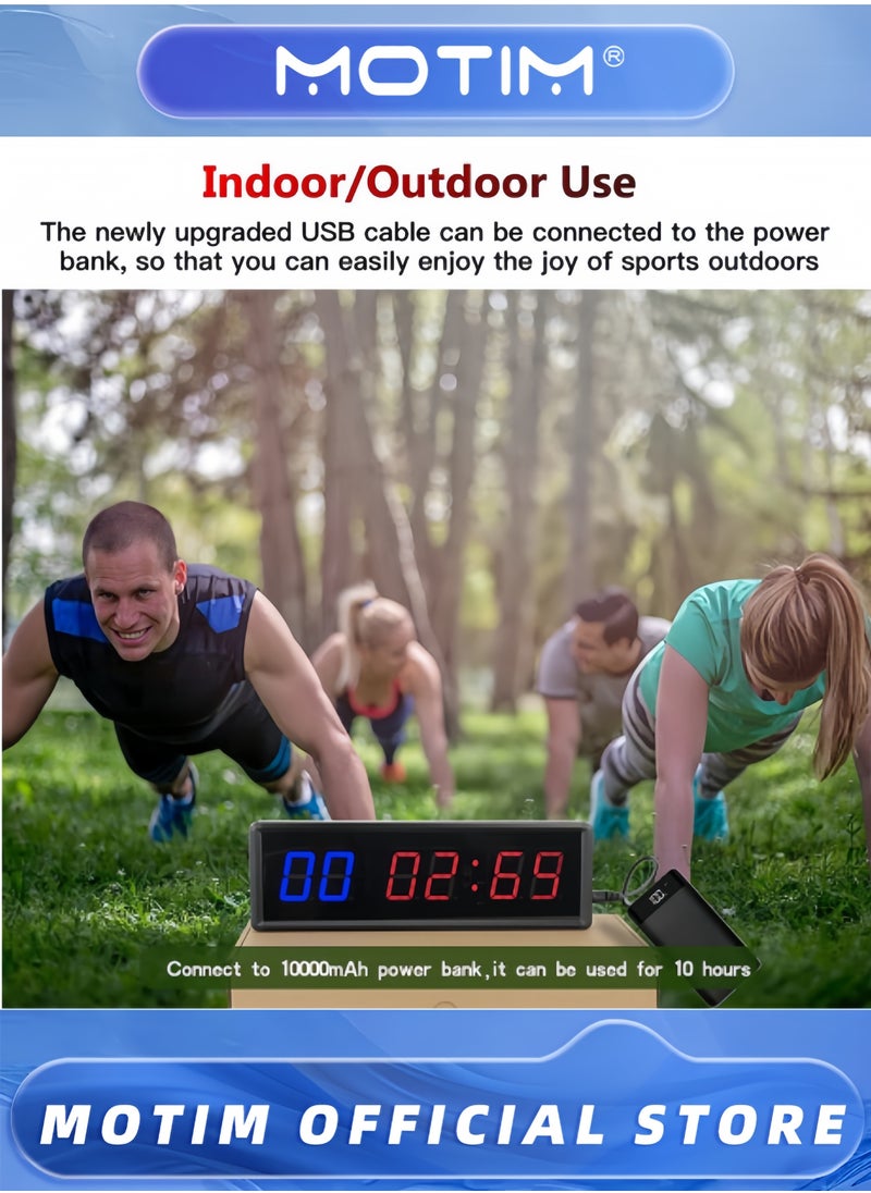 Motim - Gym Timer Interval Timer Workout Timer Clock Stopwatch Timer with Remote for Classroom and Outdoor - Image 1