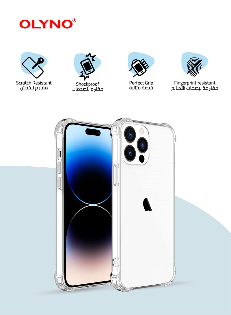 أولينو غطاء خلفي شفاف من بريستين مع حماية من السقوط لهاتف آيفون 14 برو - Image 2