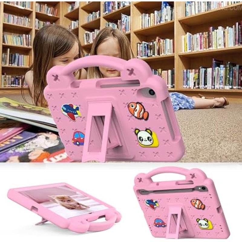 Kids Tablet Case for Samsung tab S10 FE S9 FE/S8/S7, Built-in Kickstand and Handle Shockproof Cute Cover Lightweight Compatible with Galaxy S9 11 inch (SM-X710/X716B/X718U) Pink - Image 2
