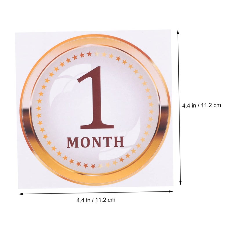 1 Set Newborn Monthly Milestone Sticker Growth Photo Props For Scrapbook Easy To Use Matte Finish Glare Free Keepsake Baby First Year White - Image 3