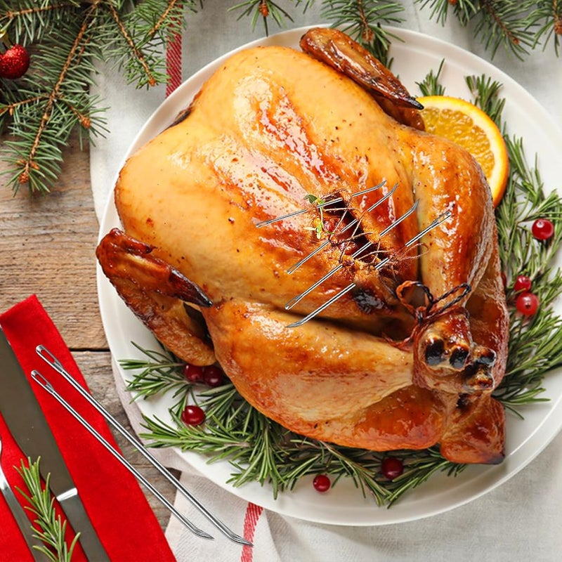 Ofargo Meat Trussing Needles, Roasting Trussing Needles for Lacing Roast Turkey, Chicken, Pork Skin, Whole Hog, Lamb, and Rotisserie Pig; Two of Each Size 4.9/5.7/7inch, 6pcs in All - Image 5