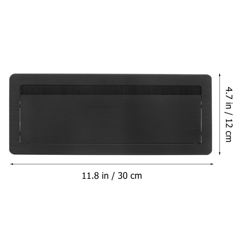 Desk Grommet Hole Cover Neat Organization Plastic Black 30x12cm For Computer Desk Table 1Pcs - Image 2
