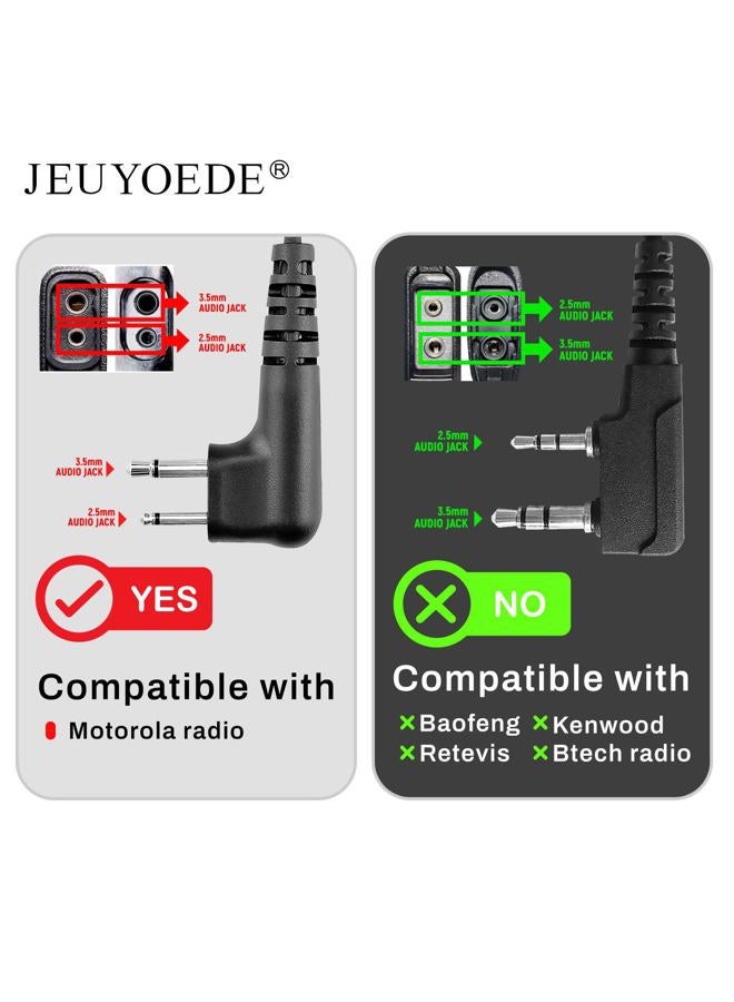 JEUYOEDE CLS1110 D Shape Earpiece Surveillance Headset with Mic Compatible with Motorola Two Way Radio RMM2050 XU2600 CLS1410 CP200 GP300 PR400 - Image 2
