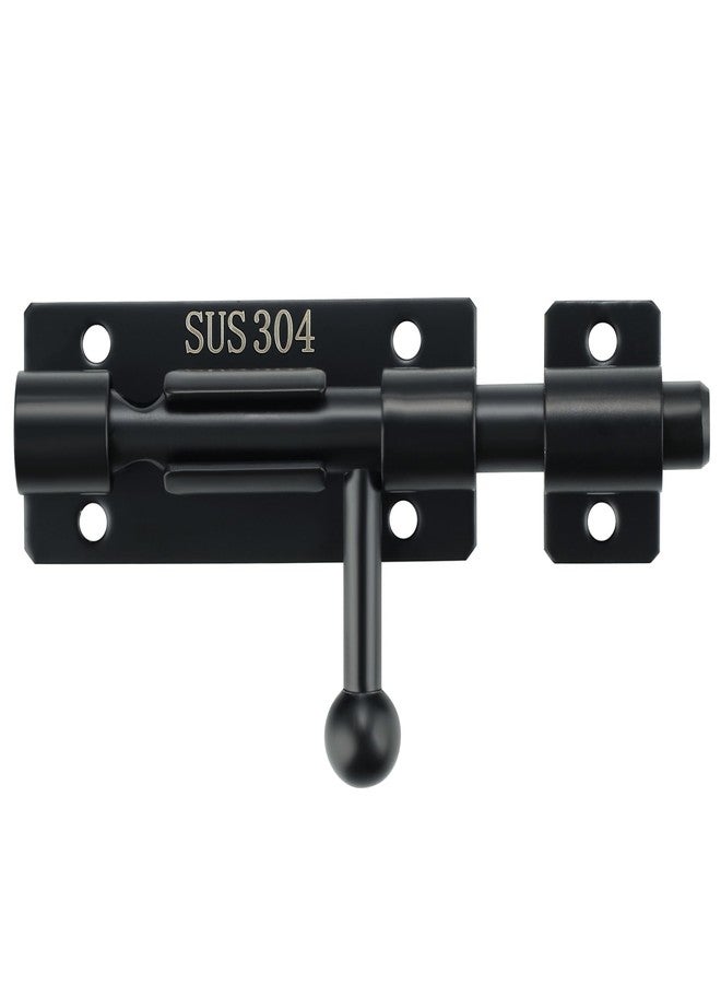 Alise 4 Inch SUS304 Stainless Steel Gate Latch, Slide Bolt Latch,Thickened Heavy Door Latch Lock, Black Barrel Bolt Latch, Security Slide Latch Lock MCX7004-B - Image 1