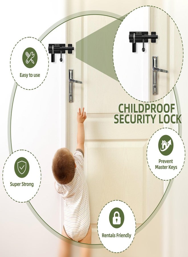 Alise 4 Inch SUS304 Stainless Steel Gate Latch, Slide Bolt Latch,Thickened Heavy Door Latch Lock, Black Barrel Bolt Latch, Security Slide Latch Lock MCX7004-B - Image 4