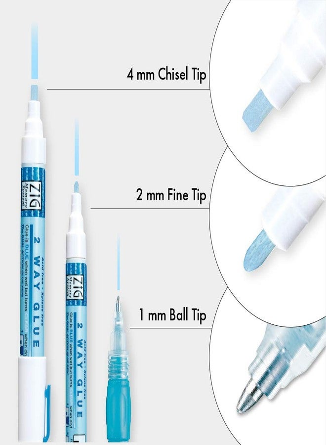 Zig Memory System 2 Way Glue Squeeze & Roll Pen Tip Size 1mm MSB-10M (PACK OF 1) Adhesive for Kids Artists Crafters Perfect for Scrapbooking Card Making Foil Calligraphy AP-Certified Made in Japan - Image 2