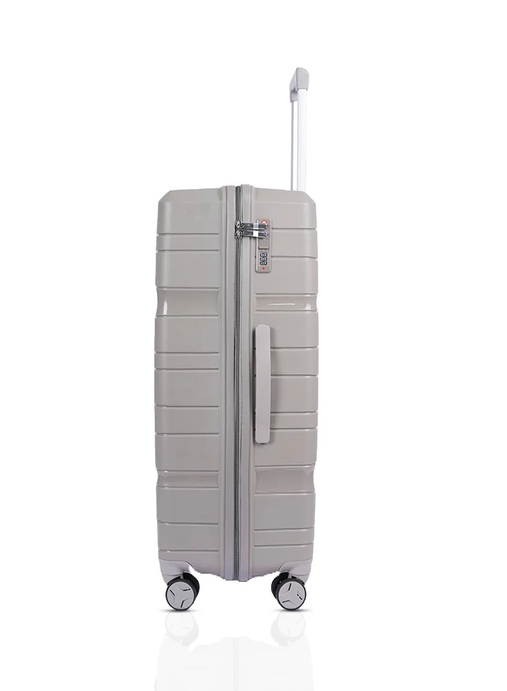 MNUK Viajero Set of 3 Luggage | PP Material Hard-side Smooth and comfortable Luggage Trolley with TSA Lock | Double 360° 4 Wheeler| Cabin, Medium, Large| Grey