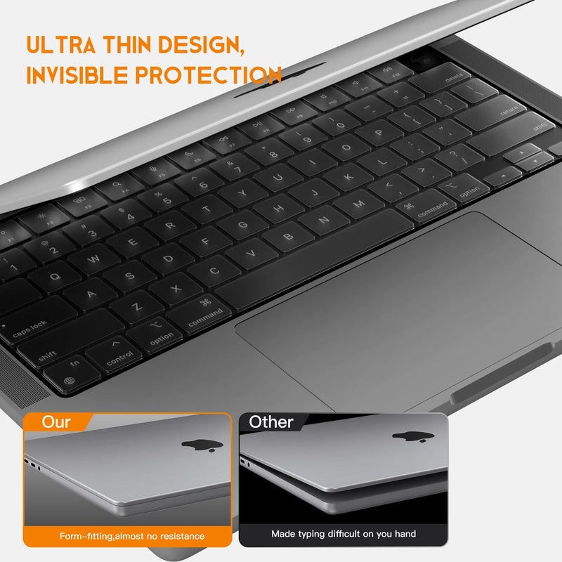 CaseBuy Premium Keyboard Cover for M2 M3 MacBook Air 15 inch A2941 A3114, M2 M3 MacBook Air 13.6" A2681 A3113, 2024 2023 2022 2021 MacBook Pro 14" 16" M4 M3 M2 M1 Chip Pro/Max, US ANSI Layout - Image 4