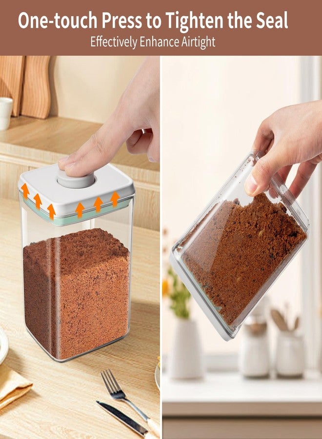 Mutclord POP Airtight Brown-Sugar Keeper-Container - 1.3Qt(42Oz/1.2L) Clear Jar | 1/2 Tablespoon Scoop | Brown Sugar Saver | Stackable One-Touch Opening - Image 3