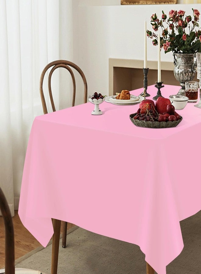 YSYJ 3 Pack Pink Plastic Tablecloth Disposable Rectangular Table Cloth 54 x 108 Inch Table Cover for Parties - Image 5