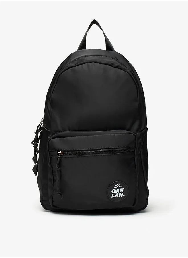 Oaklan by Shoexpress Logo Applique Backpack with Adjustable Straps - 36x30x15 cm